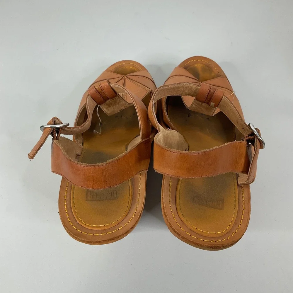 Camper Filippa Brown Leather Wedge Sandals‎ Size 40